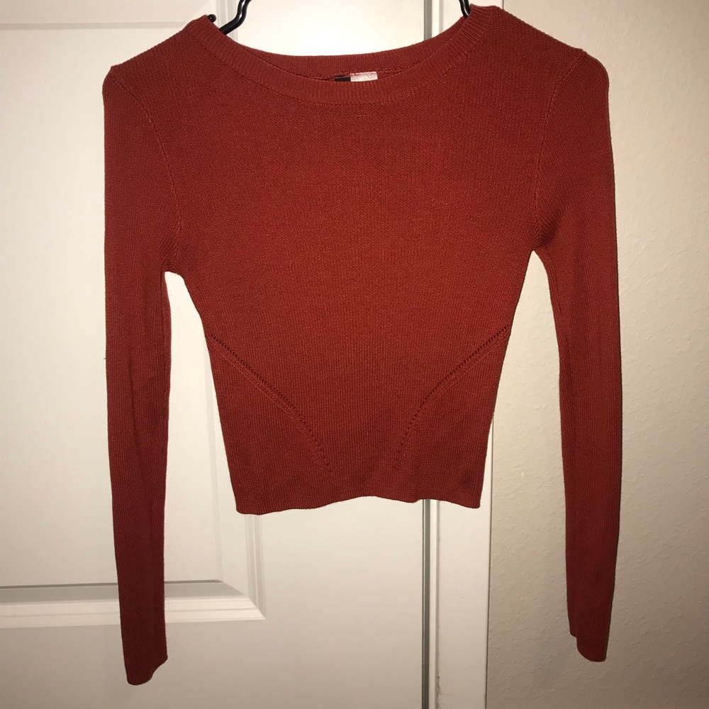 H&M cropped orange sweater